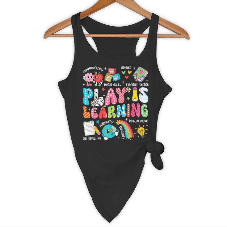 Retro Play Is Learning Kindergarten Teacher Team Women Flowy Tank, novelty gifts, funny gifts Retro Play Is Learning Kindergarten Teacher Team Women Flowy Tank, novelty gifts, funny gifts