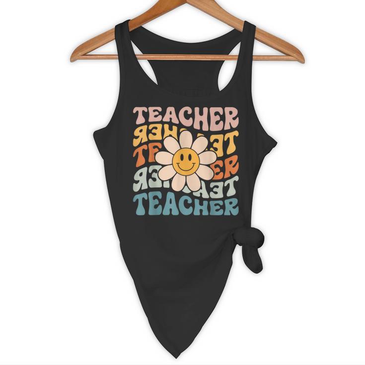 Retro Teacher Daisy Colorful Elementary School Teacher Flowy Tank, novelty gifts, funny gifts Retro Teacher Daisy Colorful Elementary School Teacher Flowy Tank, novelty gifts, funny gifts