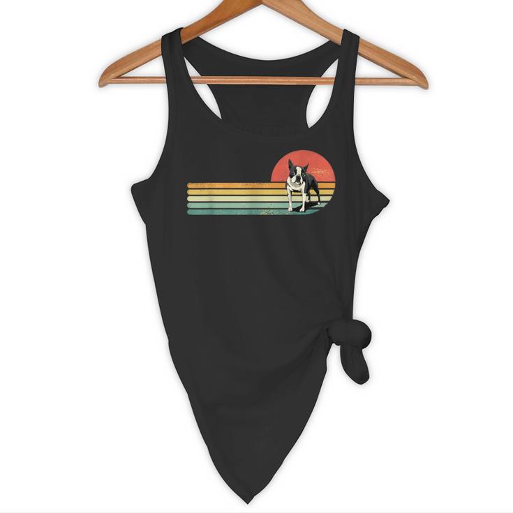 Retro Vintage Boston Terrier Dog Lover Boston Terrier Mom Flowy Tank, novelty gifts, funny gifts