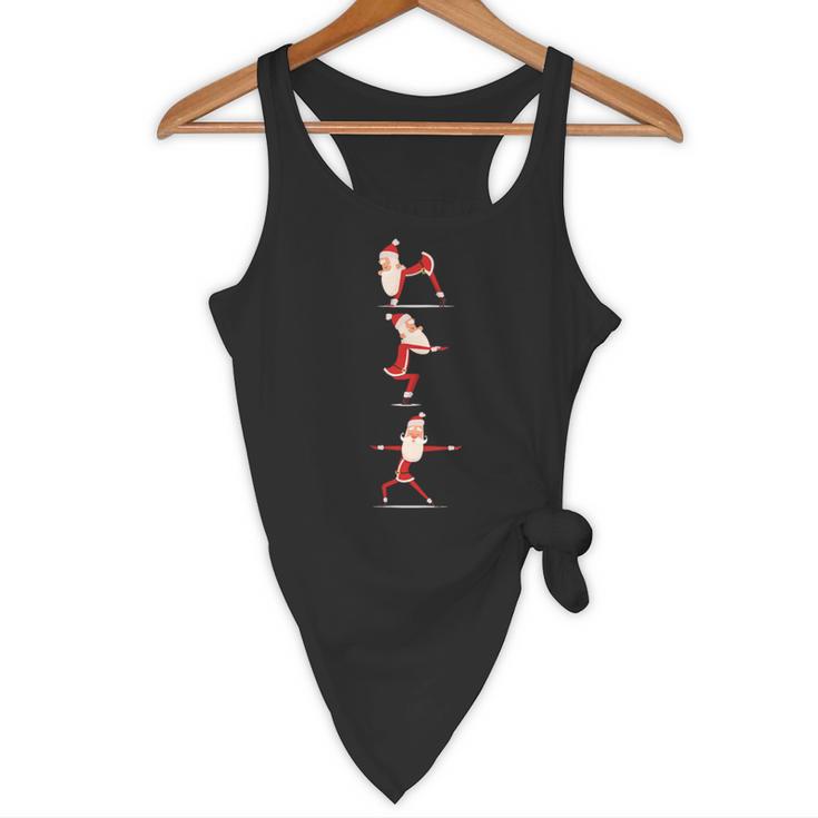 Santa Yoga Poses For Yogi Teacher Christmas Yoga Poses Flowy Tank, novelty gifts, funny gifts