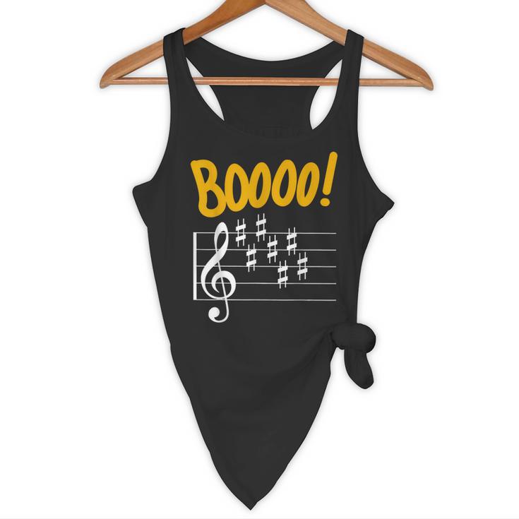 Scary Key Signature Boo Music Halloween Musician Teacher Men Women Flowy Tank, novelty gifts, funny gifts