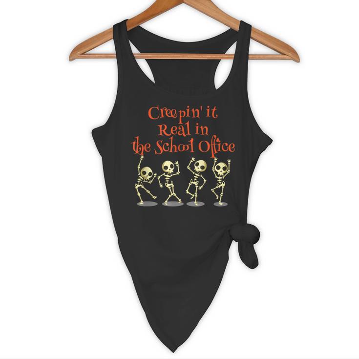 School Office Clerk Creepin' It Real HALLOWEEN Teacher Shirt Flowy Tank, novelty gifts, funny gifts School Office Clerk Creepin' It Real HALLOWEEN Teacher Shirt Flowy Tank, novelty gifts, funny gifts