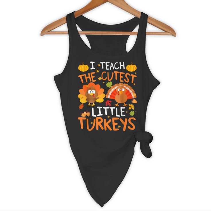 School Thankful I Teach The Cutest Little Turkeys Thanksgiving Teacher Flowy Tank, novelty gifts, funny gifts School Thankful I Teach The Cutest Little Turkeys Thanksgiving Teacher Flowy Tank, novelty gifts, funny gifts