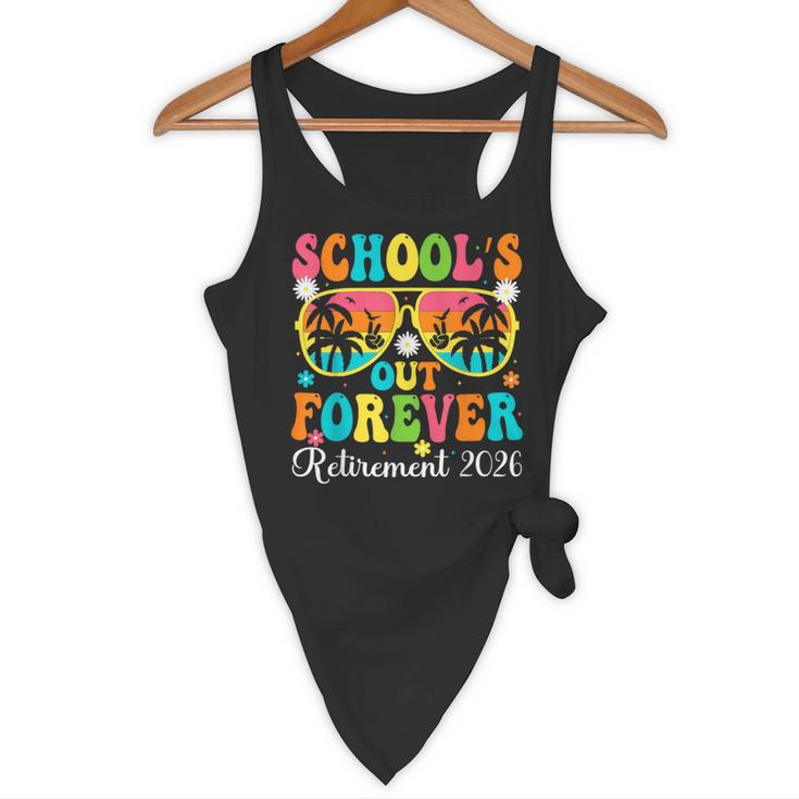 School's Out Forever Retirement 2026 Retro Retired Teacher Flowy Tank, novelty gifts, funny gifts