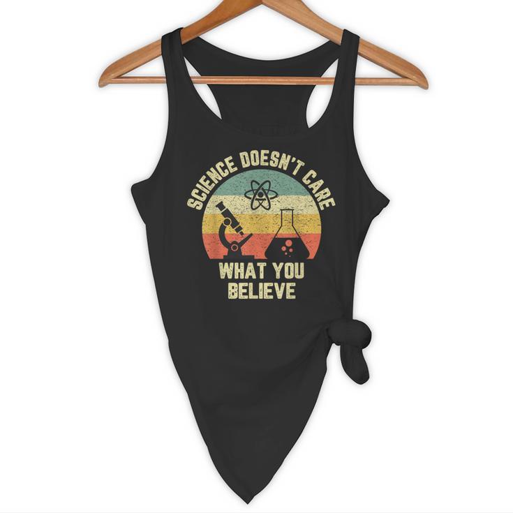 Science Doesn't Care What You Believe Science Teacher Men Women Kids Flowy Tank, novelty gifts, funny gifts