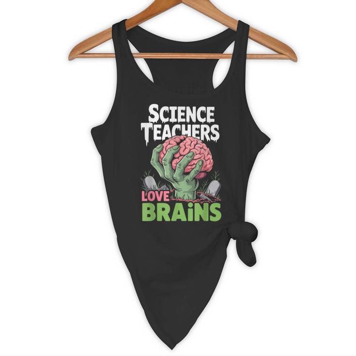 Science Teachers Love Brains Shirt Men Women Halloween Flowy Tank, novelty gifts, funny gifts