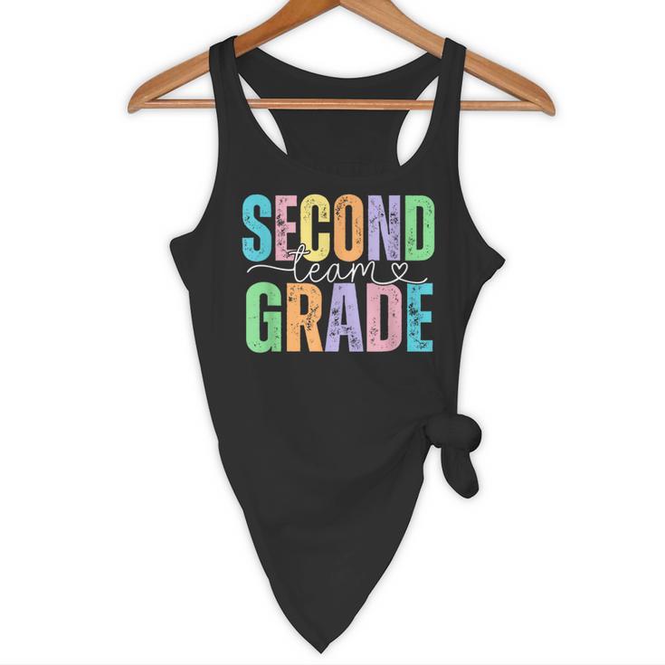Second Grade Team Heart Teacher Student Back To School Girls Flowy Tank, novelty gifts, funny gifts