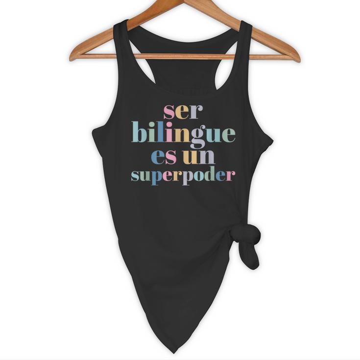 Ser Bilingue Es Un Superpoder Bilingual Spanish Teacher Flowy Tank, novelty gifts, funny gifts