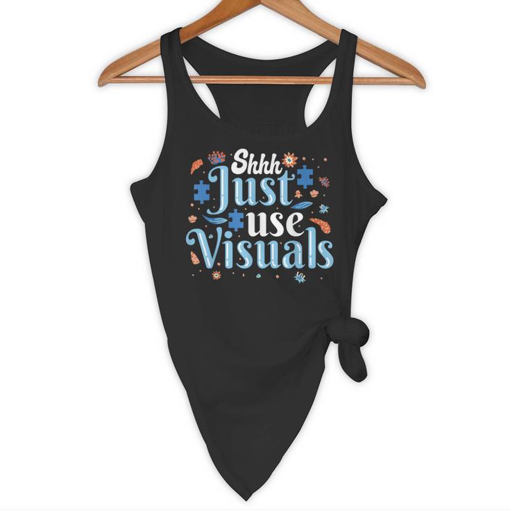 Shhh Just Use Visuals SPED Special Education Teacher Men Women Flowy Tank, novelty gifts, funny gifts Shhh Just Use Visuals SPED Special Education Teacher Men Women Flowy Tank, novelty gifts, funny gifts