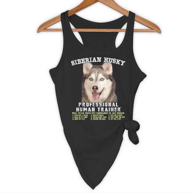 Siberian Husky Professional Human Trainer Flowy Tank, novelty gifts, funny gifts