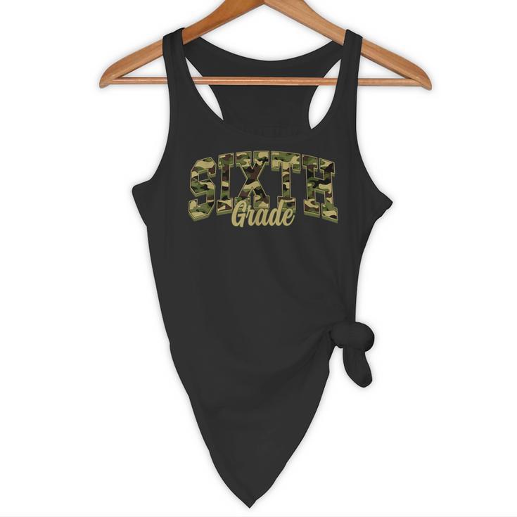 Sixth Grade Teacher Student Camouflage Back To School Flowy Tank, novelty gifts, funny gifts