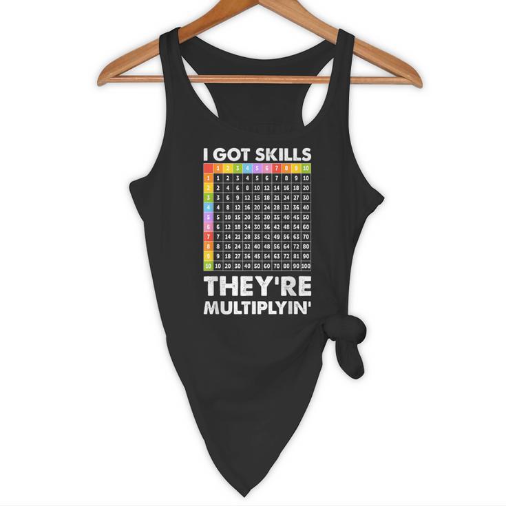 I Got Skills They'Re Multiplying Nerd Math Teacher Flowy Tank, novelty gifts, funny gifts I Got Skills They'Re Multiplying Nerd Math Teacher Flowy Tank, novelty gifts, funny gifts