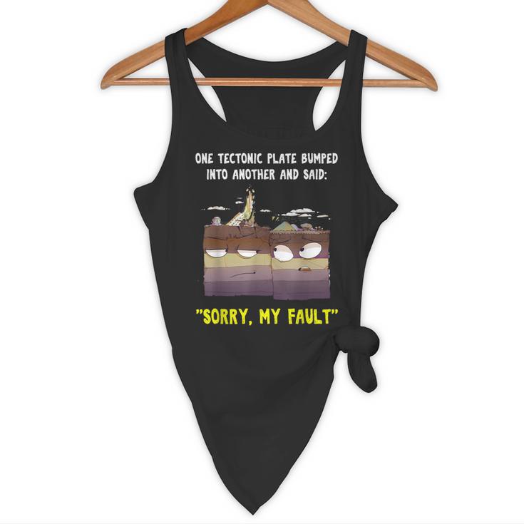 Sorry My Fault Earthquake Tectonic Plate Science Teacher Pun Flowy Tank, novelty gifts, funny gifts