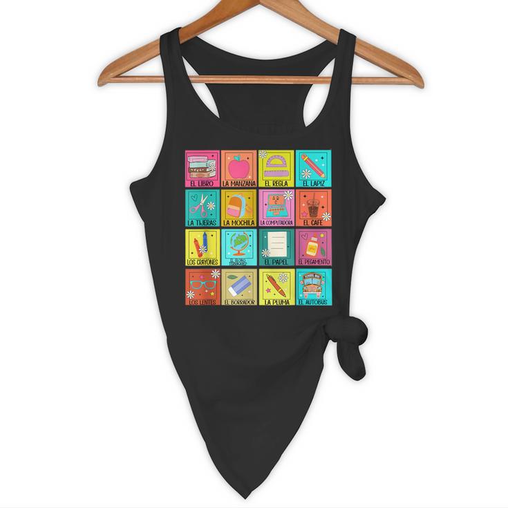 Spanish Teacher Back To School Maestra Dual Language Crew Flowy Tank, novelty gifts, funny gifts