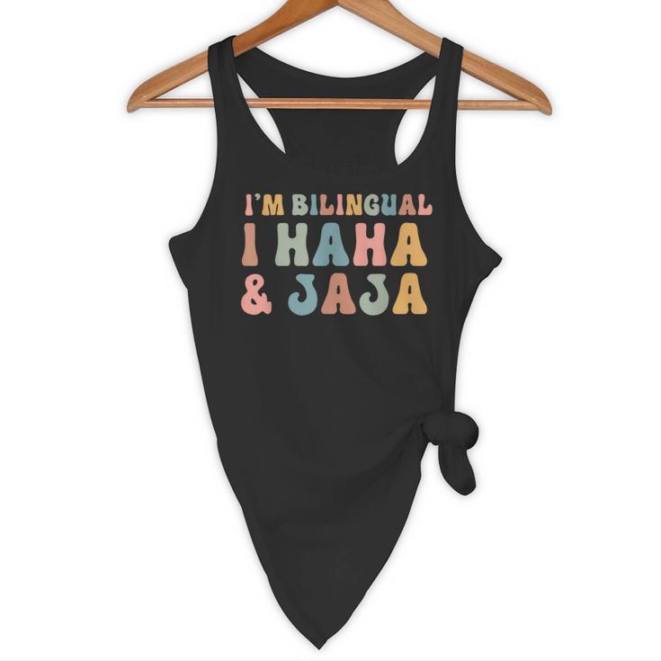 Spanish Teacher Groovy I'm Bilingual I Haha And Jaja Flowy Tank, novelty gifts, funny gifts Spanish Teacher Groovy I'm Bilingual I Haha And Jaja Flowy Tank, novelty gifts, funny gifts