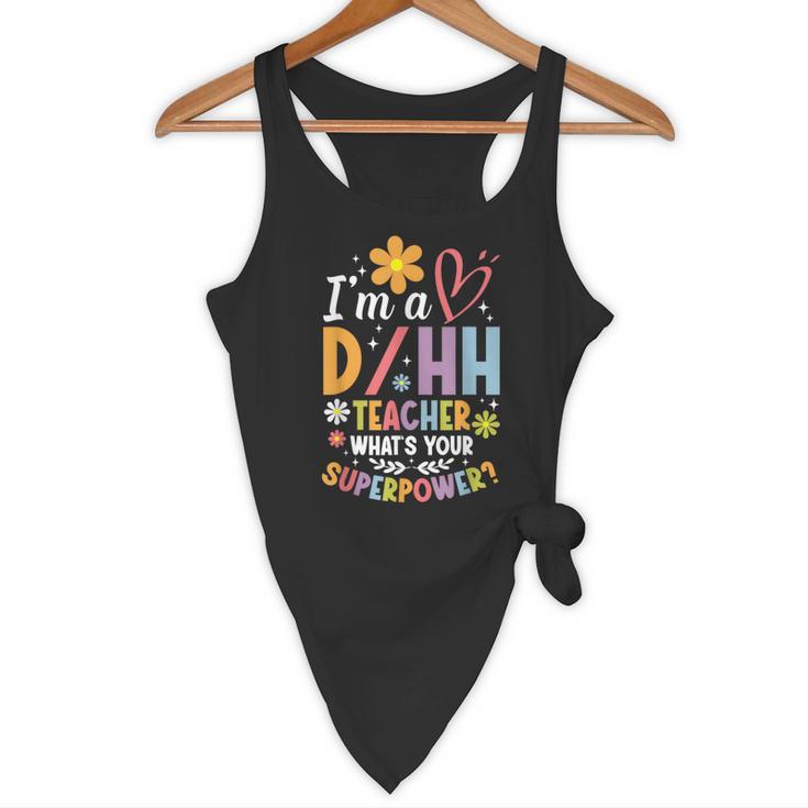 Special Education ASL Teacher Superpower DHH Teacher Flowy Tank, novelty gifts, funny gifts
