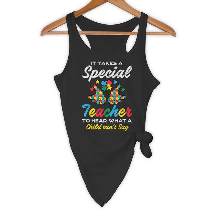 Special Teacher To Hear Child Cant Say Autism Awareness Sped Flowy Tank, novelty gifts, funny gifts