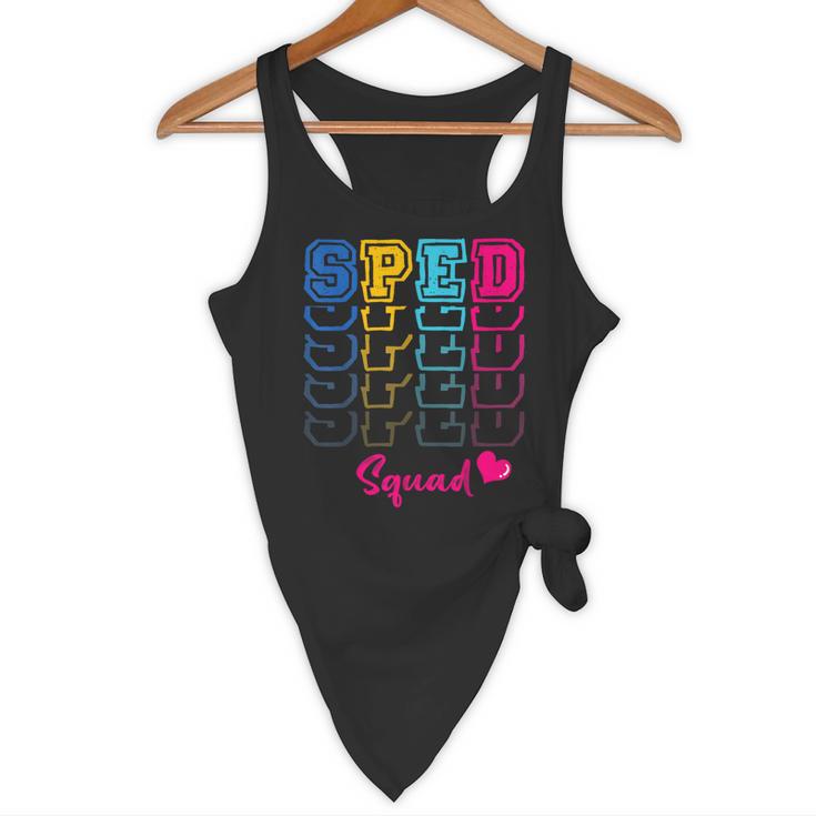 SPED Squad Proud Special Education Para Teacher Colorful Flowy Tank, novelty gifts, funny gifts