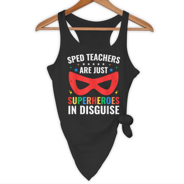 SPED Teacher Are Just Superheroes Disguise Special Education Flowy Tank, novelty gifts, funny gifts