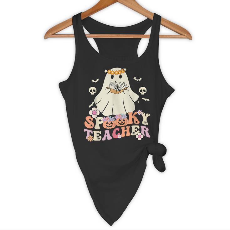 Spooky Teacher Groovy Retro Ghost Teacher Halloween 2023 For Men Women Kids Flowy Tank, novelty gifts, funny gifts Spooky Teacher Groovy Retro Ghost Teacher Halloween 2023 For Men Women Kids Flowy Tank, novelty gifts, funny gifts