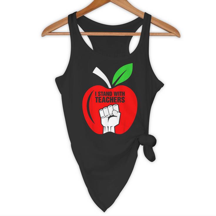 I Stand With Teachers Tshirt Flowy Tank, novelty gifts, funny gifts
