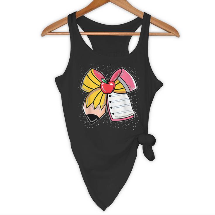 Student Teacher Coquette Bow Pencil Back To School First Day Flowy Tank, novelty gifts, funny gifts Student Teacher Coquette Bow Pencil Back To School First Day Flowy Tank, novelty gifts, funny gifts