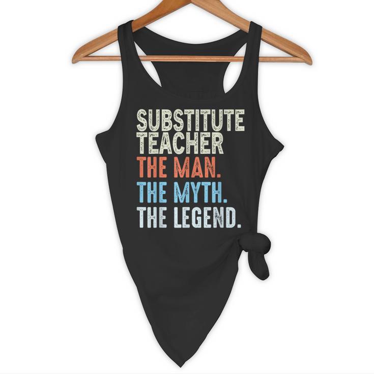 Substitute Teacher Man The Myth The Legend Appreciation Day Flowy Tank, novelty gifts, funny gifts