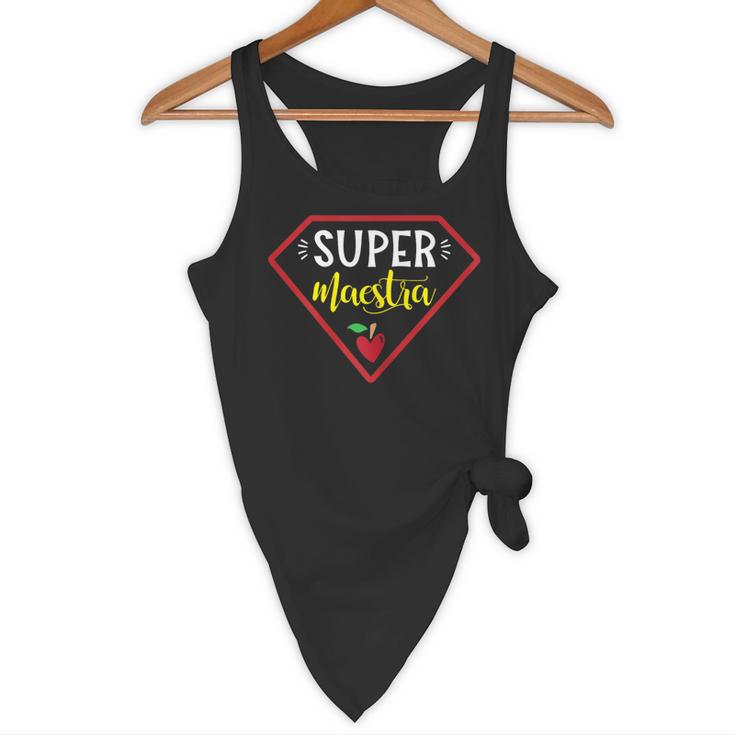 Super Heroe Maestra Espanol Spanish Super Teacher Flowy Tank, novelty gifts, funny gifts
