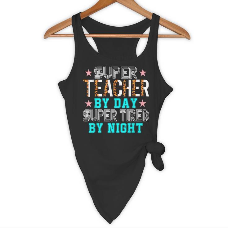 Super Teacher By Day Super Tired By Night Superhero Teacher Men Women Flowy Tank, novelty gifts, funny gifts