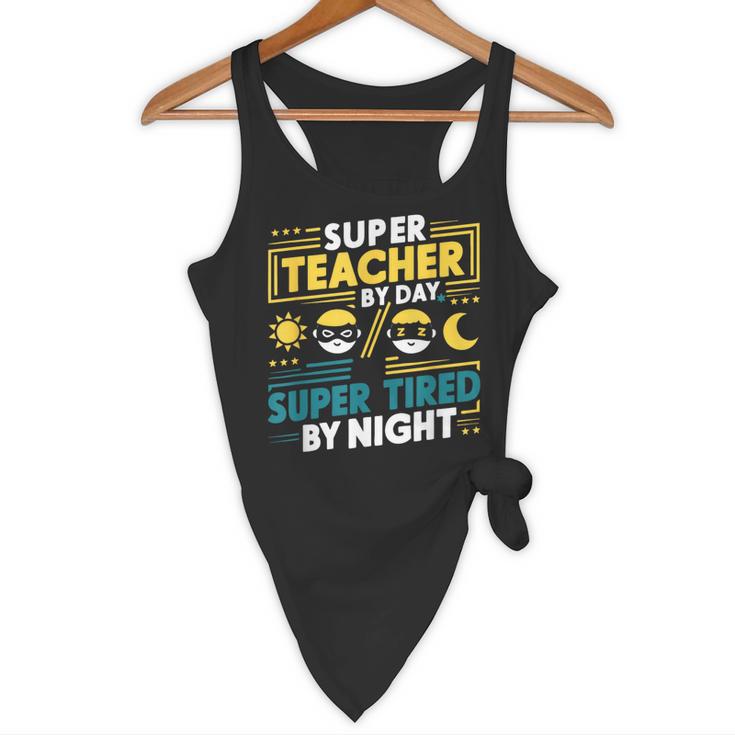 Super Teacher By Day Super Tired By Night Superheroes School Flowy Tank, novelty gifts, funny gifts
