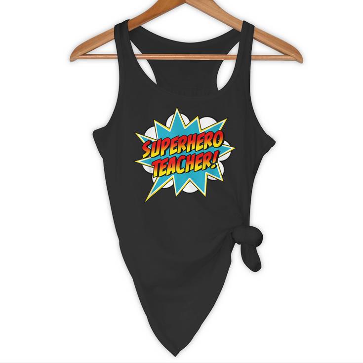 Superhero Teacher Retro Comic Teaching Superpower Flowy Tank, novelty gifts, funny gifts