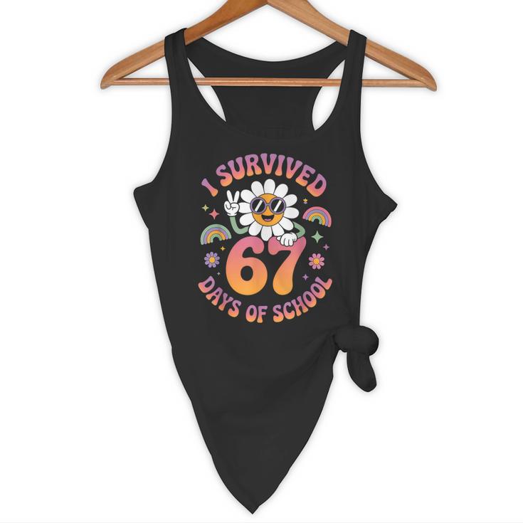 I Survived 67 Days Of School Groovy Retro Teachers Girls Flowy Tank, novelty gifts, funny gifts I Survived 67 Days Of School Groovy Retro Teachers Girls Flowy Tank, novelty gifts, funny gifts