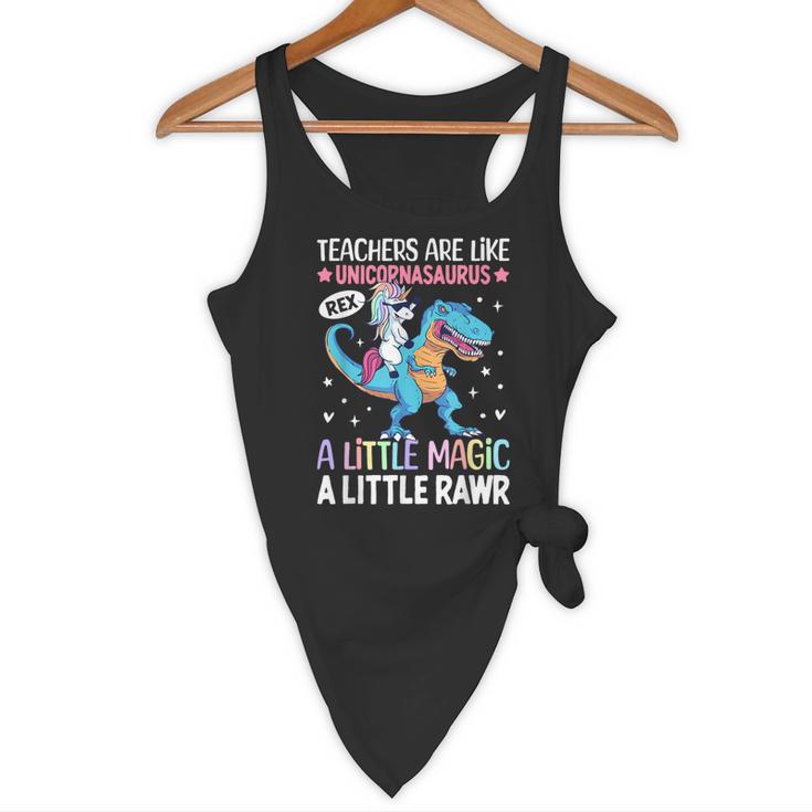 T Rex Dinosaur Unicorn Teachers Are Like Unicornasaurus Rex Flowy Tank, novelty gifts, funny gifts