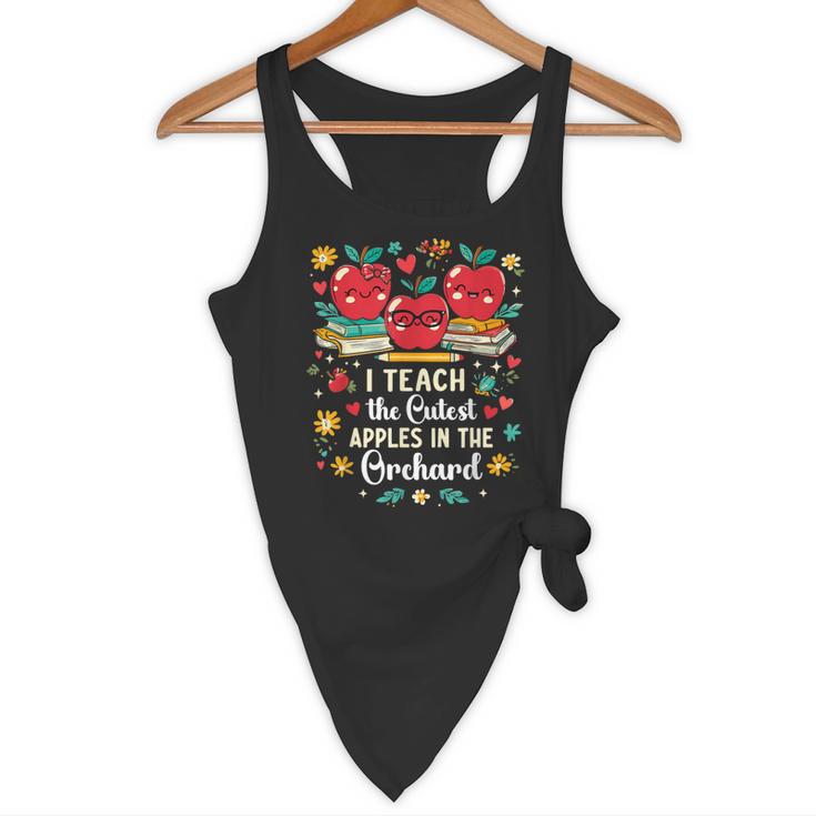 I Teach The Cutest Apples In The Orchard Cute Fall Teacher Flowy Tank, novelty gifts, funny gifts