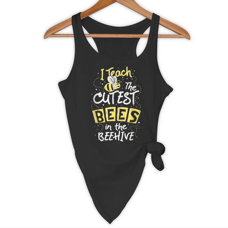 I Teach The Cutest Bees In The Beehive Kindergarten Teacher Flowy Tank, novelty gifts, funny gifts