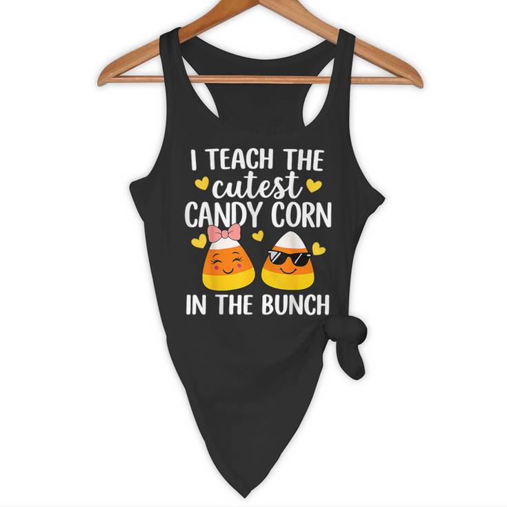 I Teach The Cutest Candy Corn In The Bunch Teacher Halloween Flowy Tank, novelty gifts, funny gifts