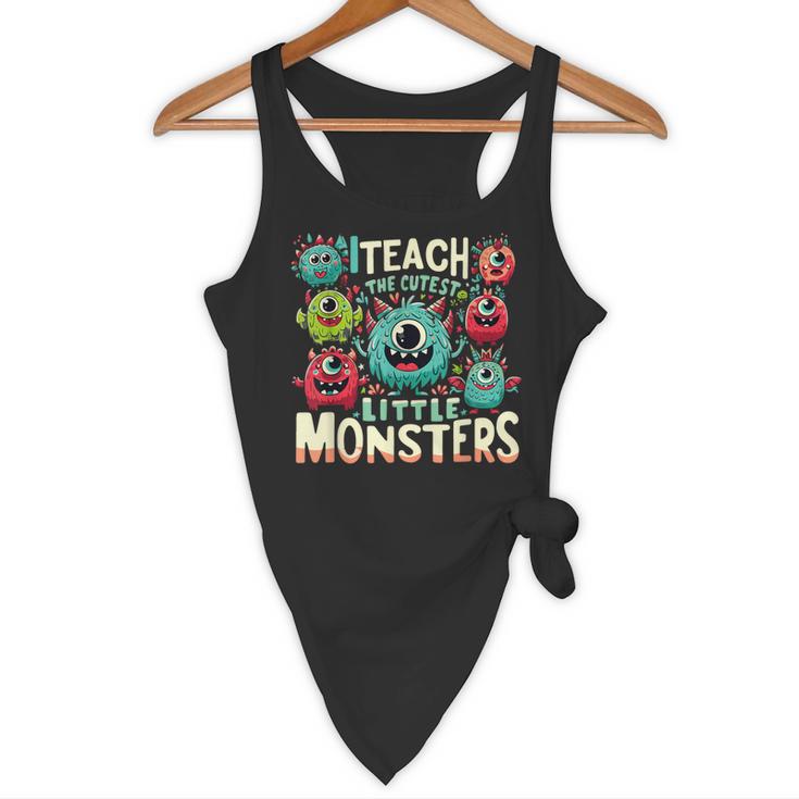 I Teach The Cutest Little Monsters Teacher Halloween Outfit Flowy Tank, novelty gifts, funny gifts