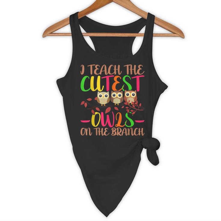 I Teach The Cutest Owls Christmas Or Teachers Day Flowy Tank, novelty gifts, funny gifts