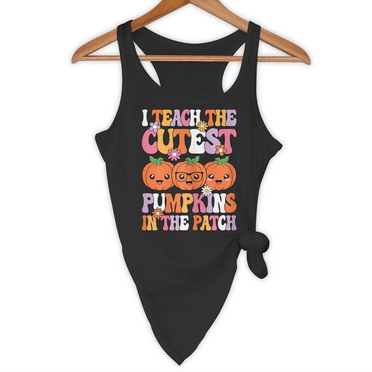 I Teach The Cutest Pumpkins Halloween Fall Teacher Women Flowy Tank, novelty gifts, funny gifts