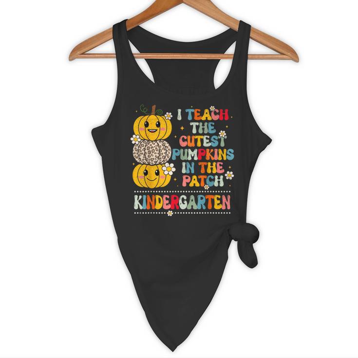 I Teach The Cutest Pumpkins Kindergarten Teacher Halloween Flowy Tank, novelty gifts, funny gifts