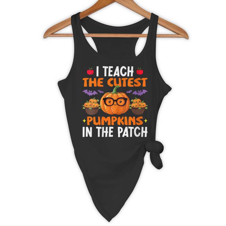 I Teach The Cutest Pumpkins In The Patch Halloween Teacher Flowy Tank, novelty gifts, funny gifts