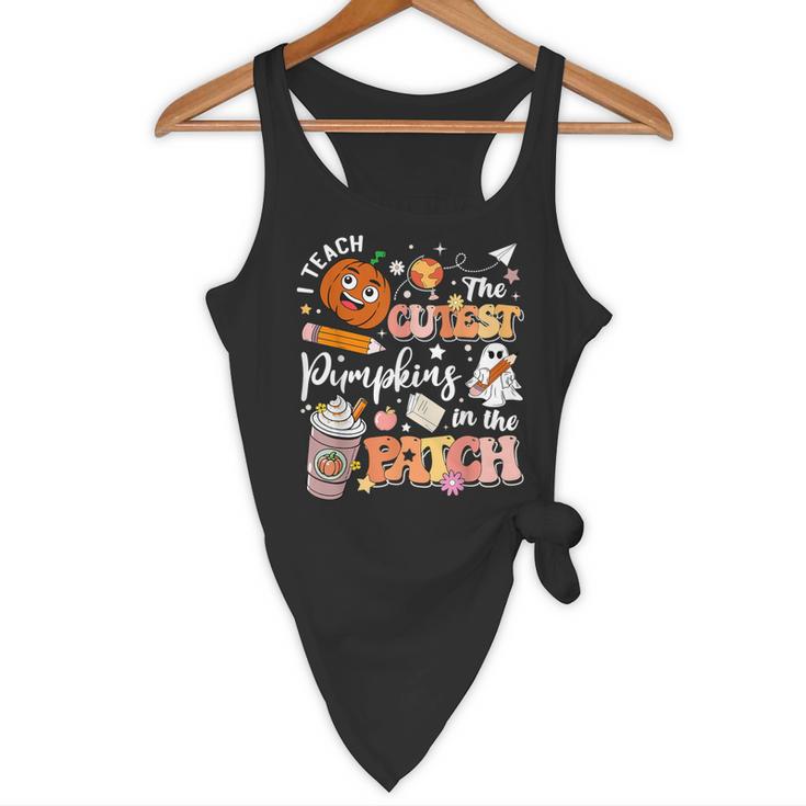 I Teach The Cutest Pumpkins In The Patch Halloween Teacher Flowy Tank, novelty gifts, funny gifts I Teach The Cutest Pumpkins In The Patch Halloween Teacher Flowy Tank, novelty gifts, funny gifts