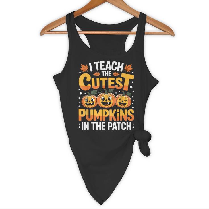 I Teach The Cutest Pumpkins Shirt Teachers Halloween Flowy Tank, novelty gifts, funny gifts