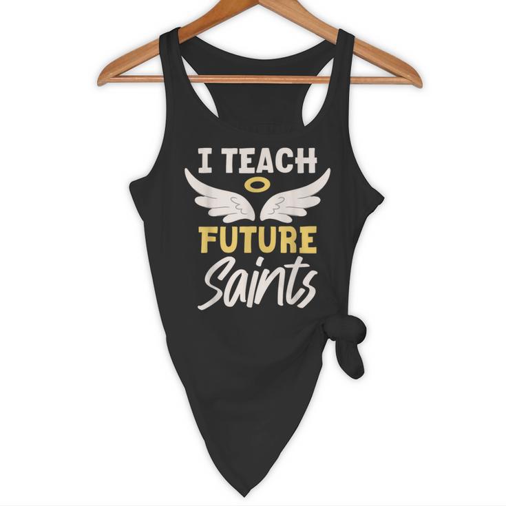 I Teach Future Saints Catholic Educator Teacher Flowy Tank, novelty gifts, funny gifts I Teach Future Saints Catholic Educator Teacher Flowy Tank, novelty gifts, funny gifts