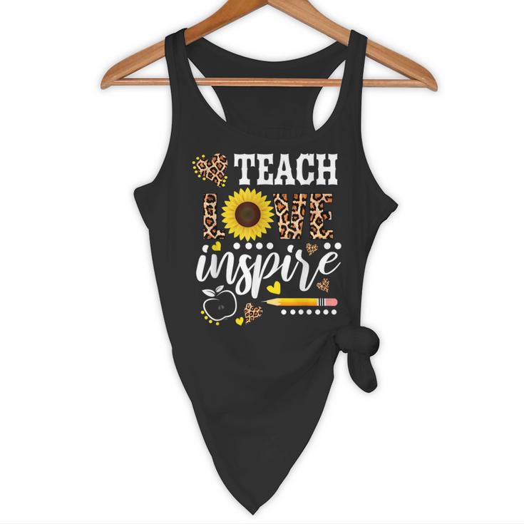 TEACH LOVE INSPIRE Teacher Sunflower Appreciation Flowy Tank, novelty gifts, funny gifts TEACH LOVE INSPIRE Teacher Sunflower Appreciation Flowy Tank, novelty gifts, funny gifts