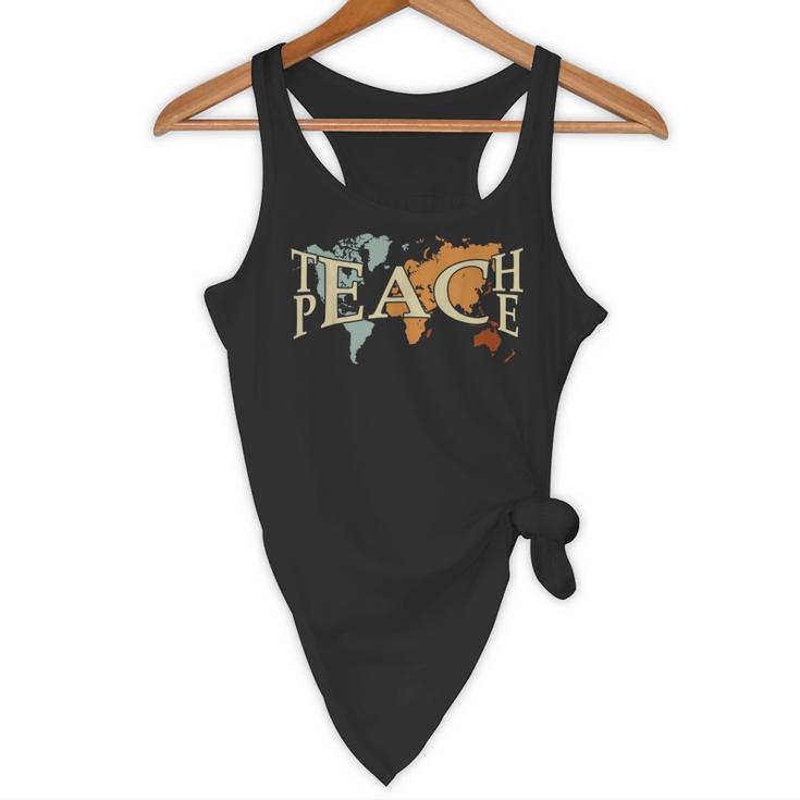 Teach Peace Teacher Teacher Flowy Tank, novelty gifts, funny gifts Teach Peace Teacher Teacher Flowy Tank, novelty gifts, funny gifts