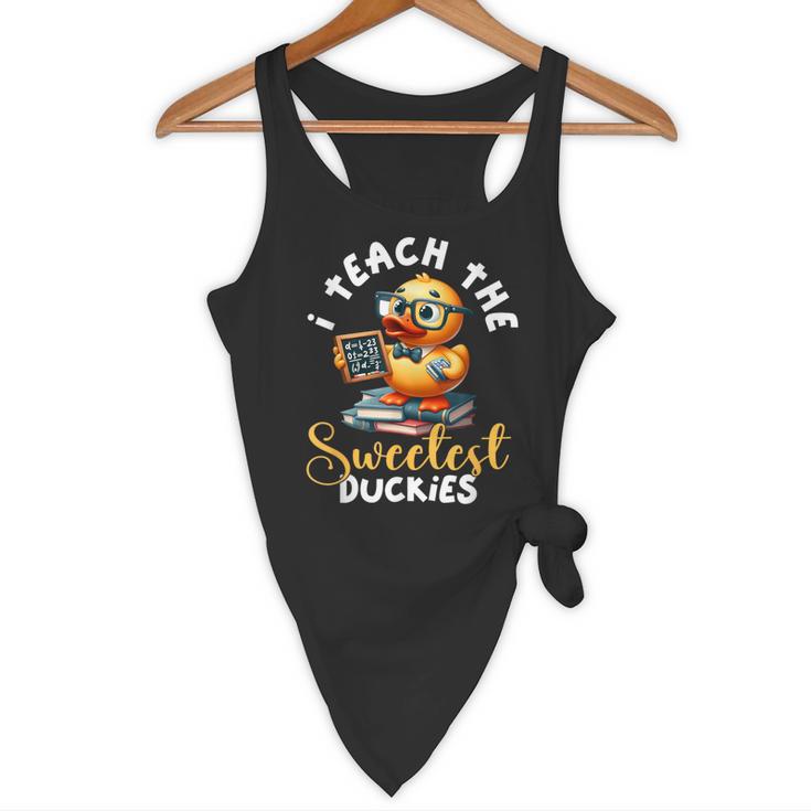 I Teach The Sweetest Duckies Teacher Rubber Duck Teaching Flowy Tank, novelty gifts, funny gifts I Teach The Sweetest Duckies Teacher Rubber Duck Teaching Flowy Tank, novelty gifts, funny gifts