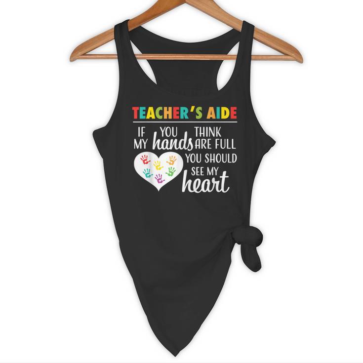 Teacher Aide Appreciation Cute Heart Tee For Women Flowy Tank, novelty gifts, funny gifts