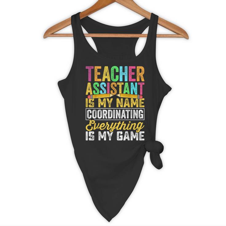 Teacher Assistant Is My Name Coordinating Teacher Aide For Men Women Flowy Tank, novelty gifts, funny gifts Teacher Assistant Is My Name Coordinating Teacher Aide For Men Women Flowy Tank, novelty gifts, funny gifts