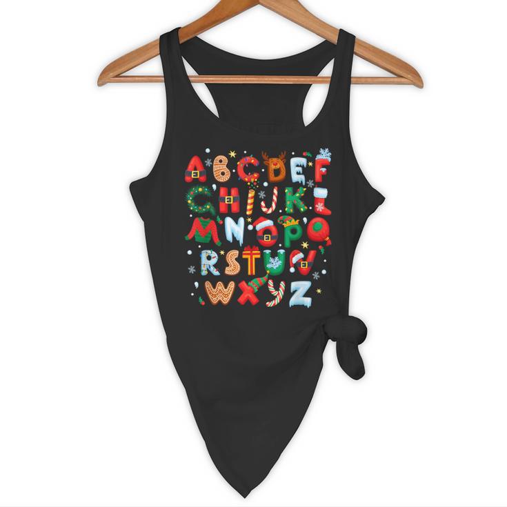Teacher Christmas Alphabet Back To School Holiday Learning Flowy Tank, novelty gifts, funny gifts Teacher Christmas Alphabet Back To School Holiday Learning Flowy Tank, novelty gifts, funny gifts